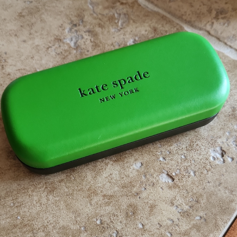 Kate Spade Bright Green & Brown Hardshell Eyewear Case